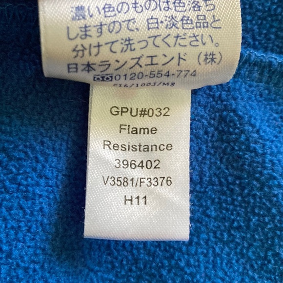 Boy’s size 14-16 Lands’ End blue robe with tie, cuffed sleeves, and pockets - Picture 8 of 8